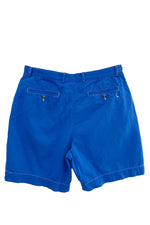 Load image into Gallery viewer, flat lay of the back side of bright blue men&#39;s shorts
