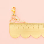 Load image into Gallery viewer, Gold Stork Embroidery Scissor Removable Zipper Charm

