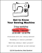 Load image into Gallery viewer, Feb 7: Get to know your sewing machine workshop
