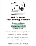 Load image into Gallery viewer, Get to know your sewing machine workshop - July 30 + Aug 11
