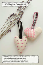 Load image into Gallery viewer, DIY Heart Sachet Sewing Pattern
