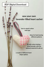 Load image into Gallery viewer, DIY Heart Sachet Sewing Pattern
