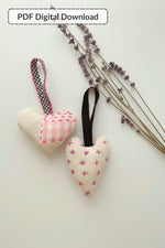 Load image into Gallery viewer, DIY Heart Sachet Sewing Pattern
