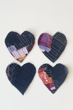 Load image into Gallery viewer, Sew-On Patch: Quilted Denim Heart
