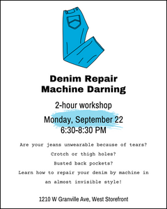 Denim darning workshop - Sept 22