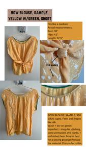 Silky Bow Blouse - Yellow - Sample Sale
