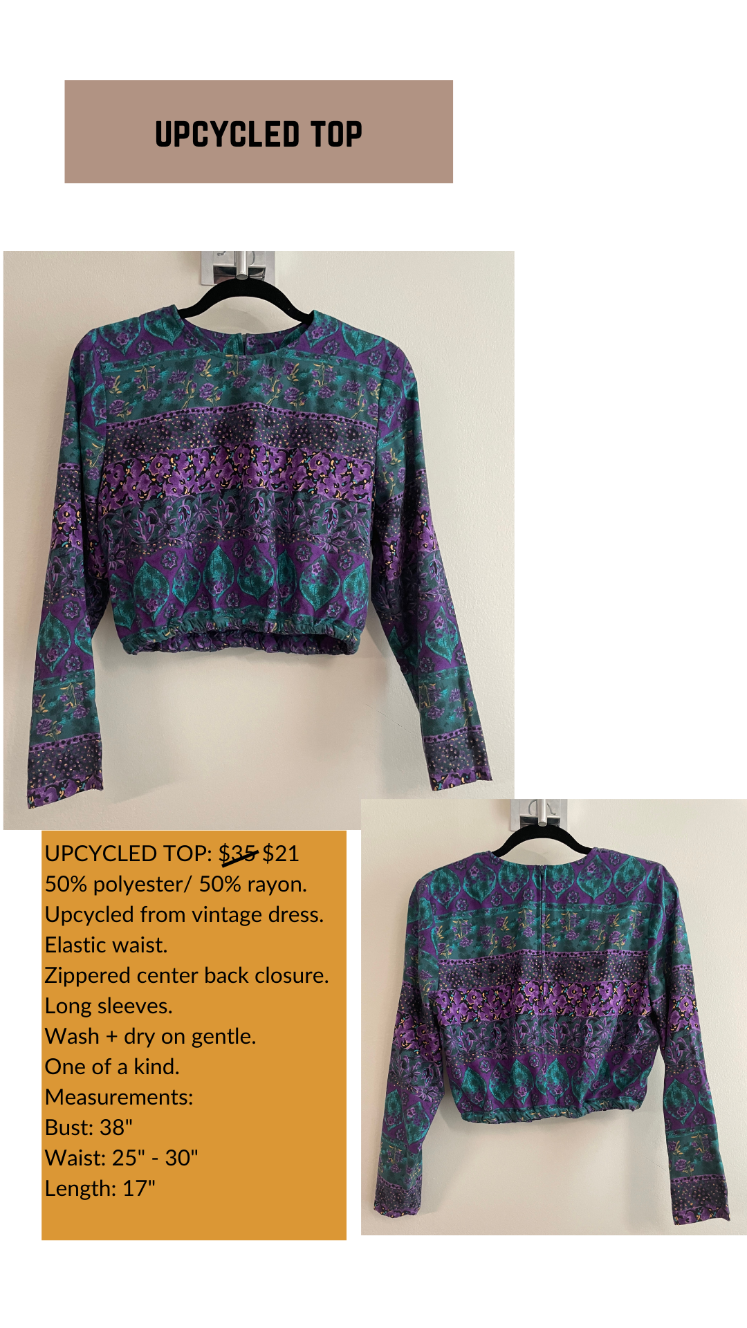 Upcycled Purple Top - Sample Sale