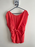 Load image into Gallery viewer, Silky Bow Blouse - Orange - Sample Sale
