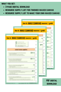 How to Wax Canvas Resource & Guide - PDF Download